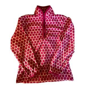 Lands End pink dot quarter zip fleece size 7/8